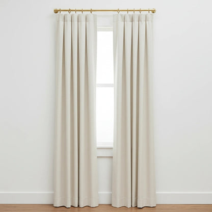 Solid Unlacquered Brass Curtain Rod – Wall Mount Window Hanging Bar with Rings