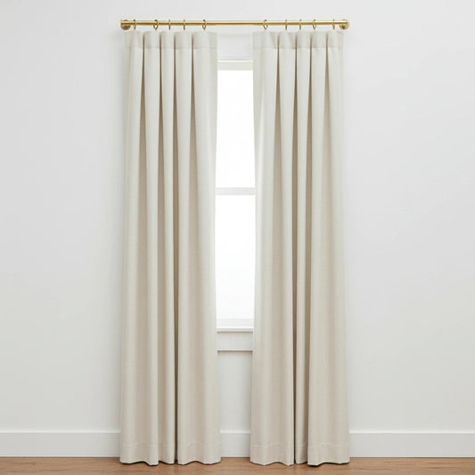 Solid Unlacquered Brass Curtain Rod – Wall Mount Window Hanging Bar with Rings
