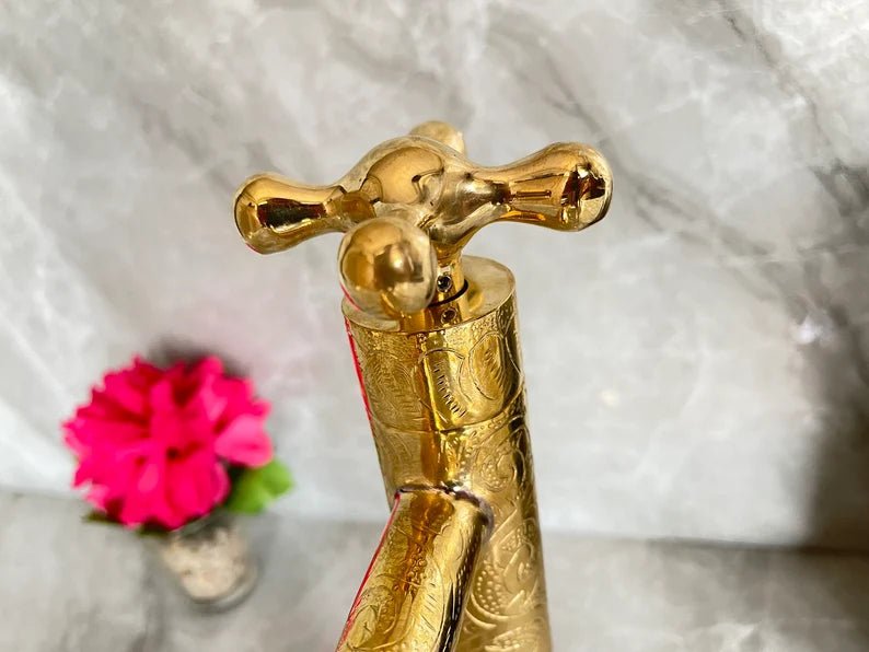 Ornate Brass Bathroom Faucet - Brasska