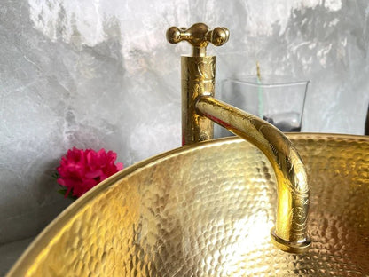 Ornate Brass Bathroom Faucet - Brasska