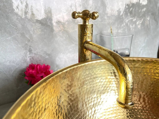 Ornate Brass Bathroom Faucet - Brasska