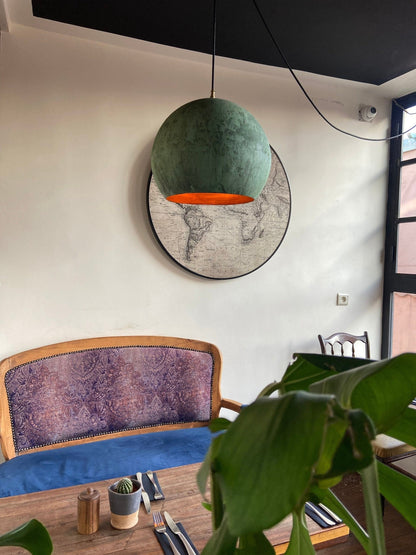 Oxidized Copper Rustic Pendant Light - Brasska