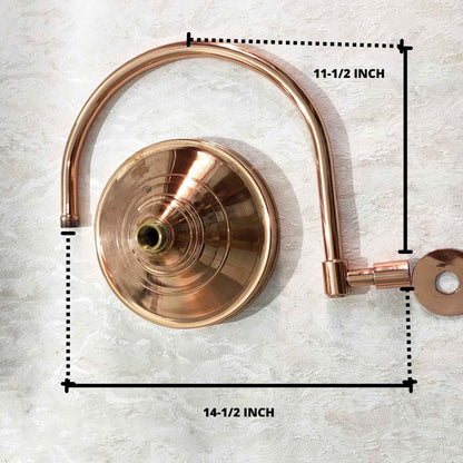 Round Shower Head In Pure Copper, Outdoor and Indoor showerhead - Brasska