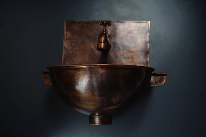 Rustic Copper Wall Mount Sink Bathroom - Brasska