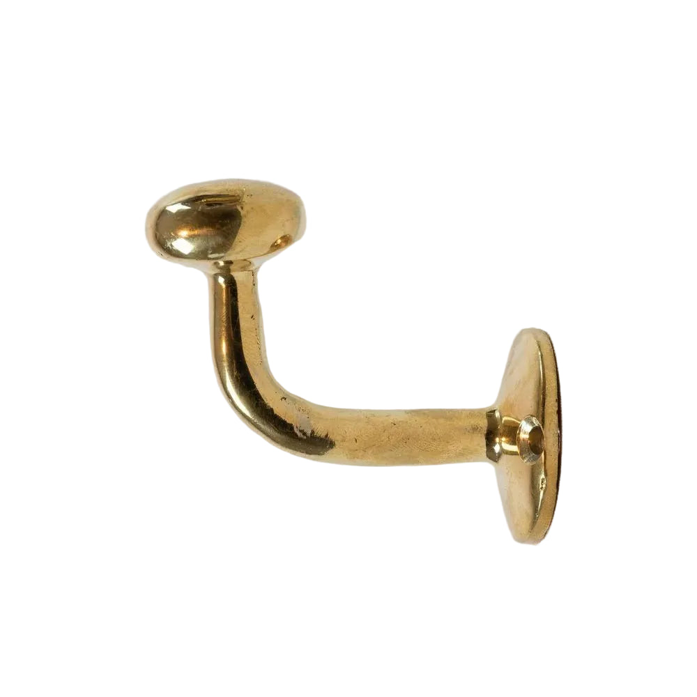 Set of Handcrafted Unlacquered Brass Hooks For Wall - Brasska