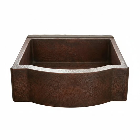 Single Basin Patina Copper Farmhouse Sink - Grande - Brasska