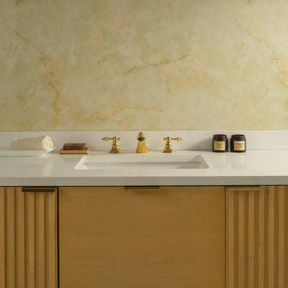Solid Brass Bathroom Faucet – Dual Handle Classic Design - Brasska