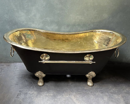 Solid Brass Black Clawfoot Bathtub - Brasska