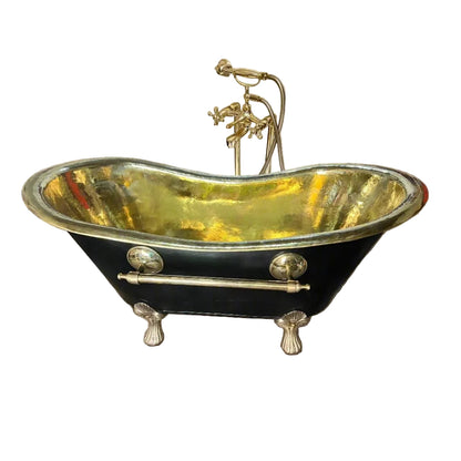 Solid Brass Black Clawfoot Bathtub - Brasska