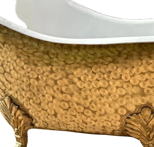 Solid Brass Clawfoot Bathtub With White Interior - Brasska