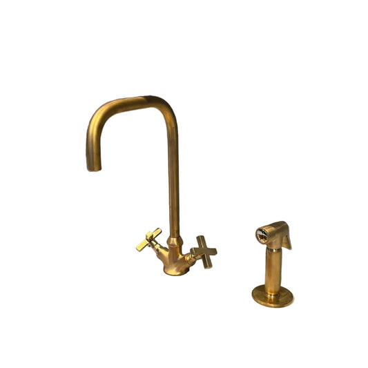 Solid Brass Faucet Bathroom Hot Cold Deck Mount Faucet - Brasska