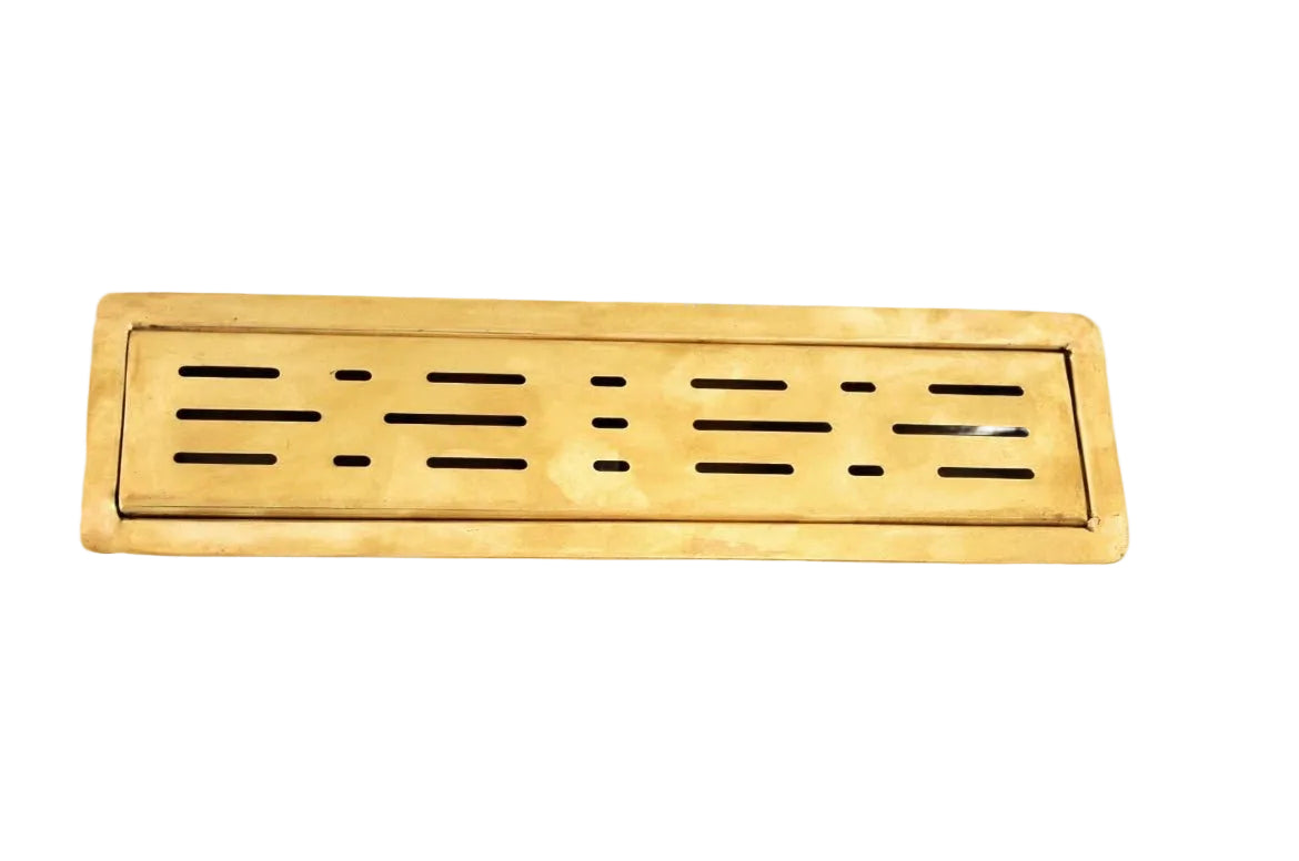 Solid Brass Linear Shower Drain – Classic Rectangular Design | Brasska - Brasska