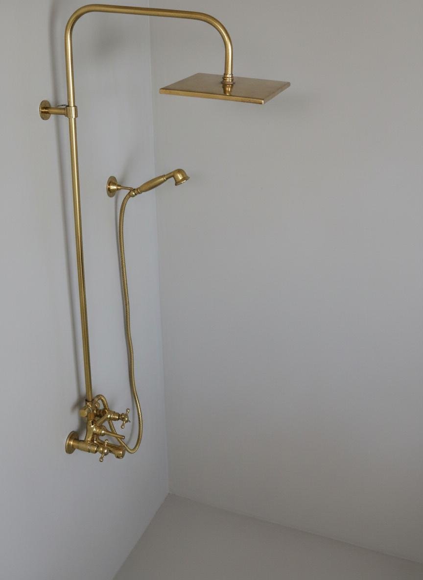 Solid Brass Rain & Handheld Shower Set - Brasska