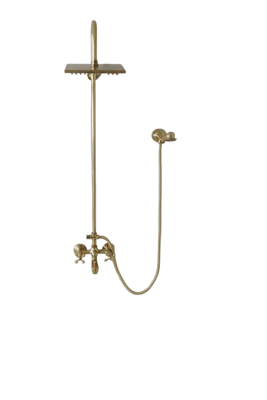 Solid Brass Rain & Handheld Shower Set - Brasska