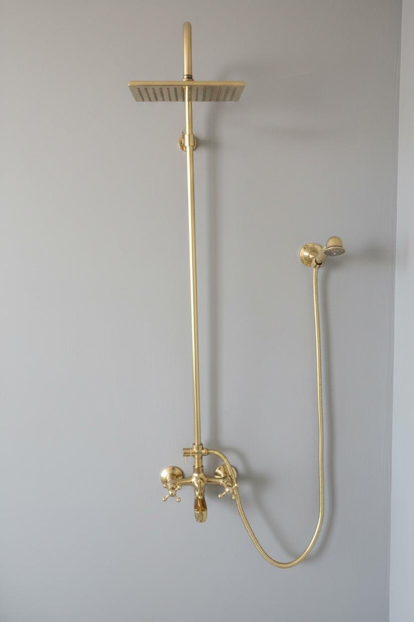 Solid Brass Rain & Handheld Shower Set - Brasska
