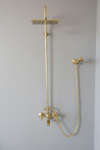 Solid Brass Rain & Handheld Shower Set - Brasska