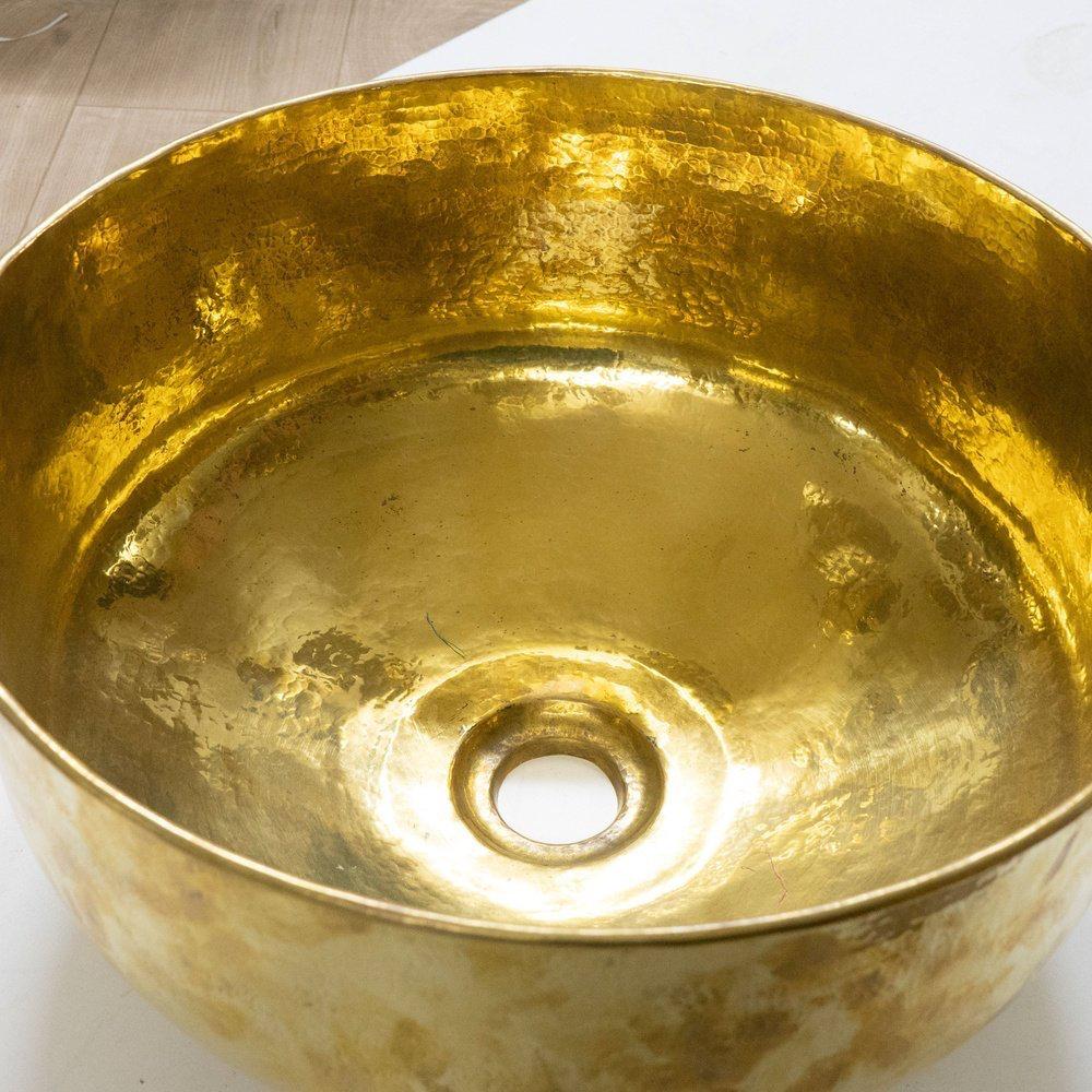 Solid Brass Round Vessel Sink - Brasska