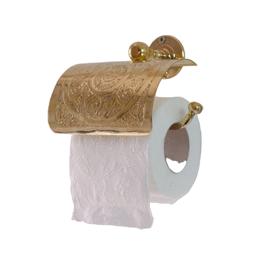 Solid Brass Toilet Paper Holder, Handcrafted Powder Room Roll Holder - Brasska