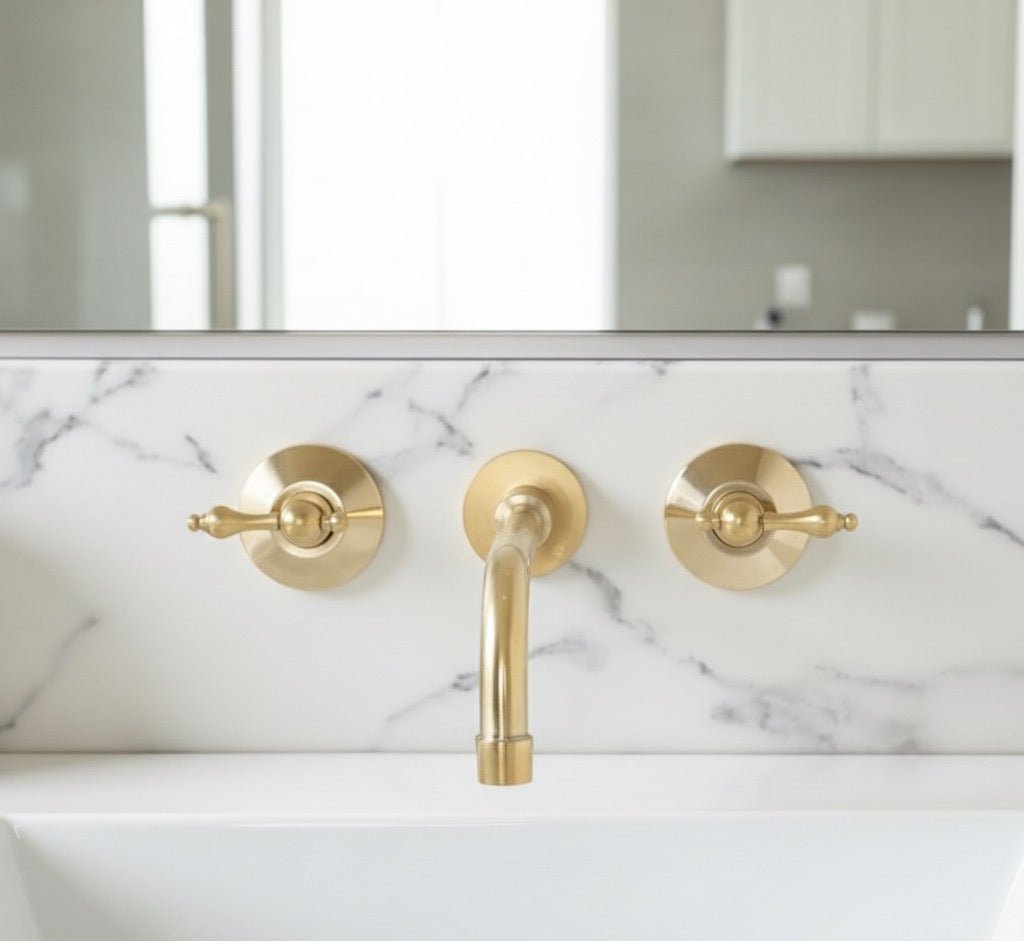 Solid Brass Wall-Mount Faucet – Luxury Bathroom Fixture - Brasska
