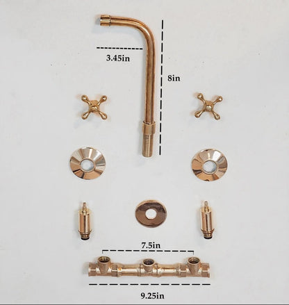 Solid Brass Wall-Mount Faucet – Luxury Bathroom Fixture - Brasska