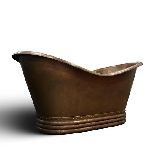 Solid Brown Copper Bathtub - Brown Copper Soaking Tub - Brasska