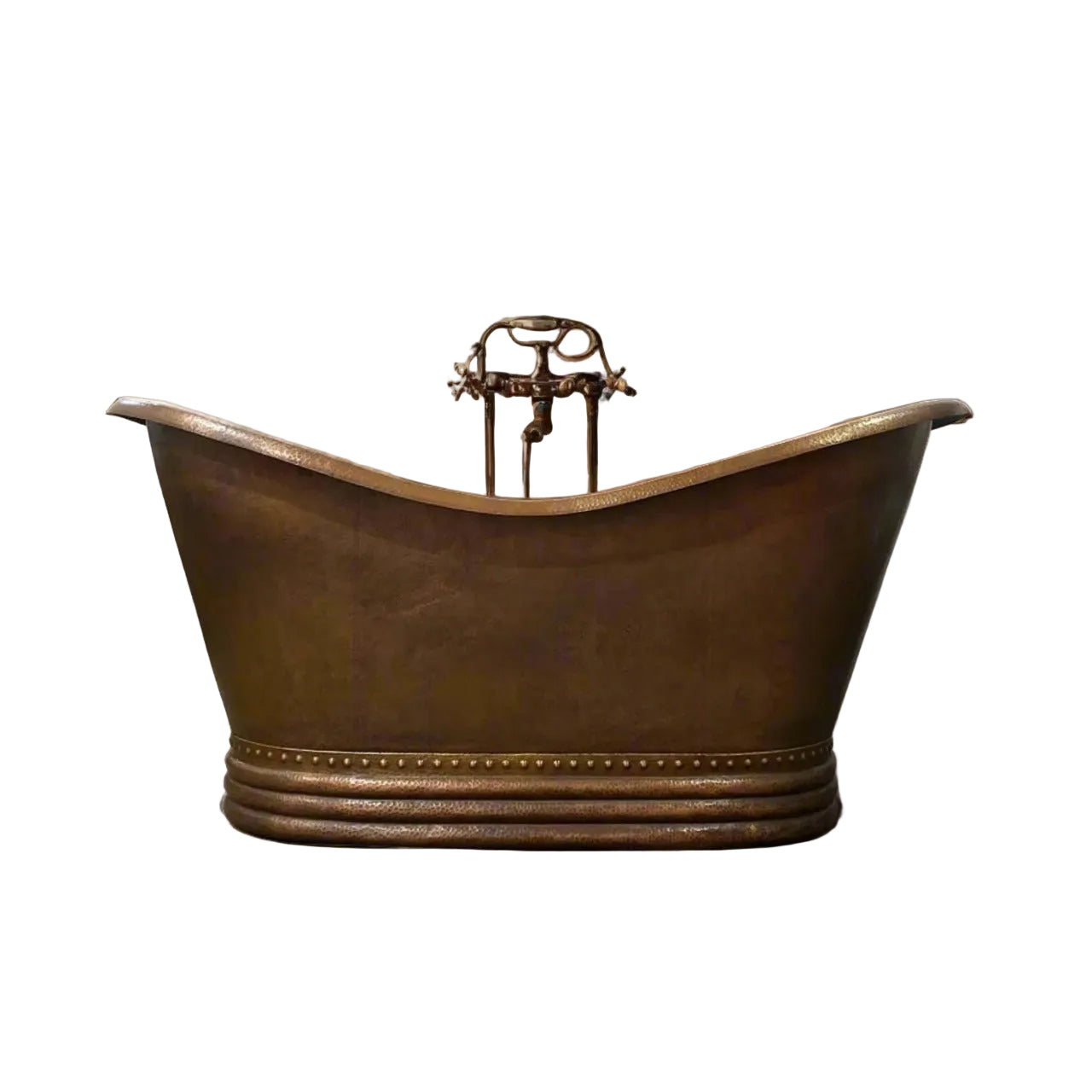 Solid Brown Copper Bathtub - Brown Copper Soaking Tub - Brasska