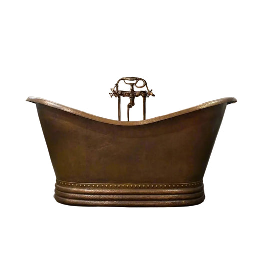 Solid Brown Copper Bathtub - Brown Copper Soaking Tub - Brasska