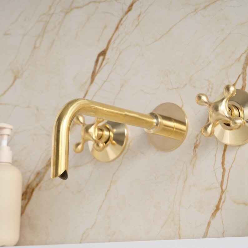 Timeless Brass Bathtub Faucet | Handcrafted Unlacquered Brass Tub Filler | Brasska Design - Brasska