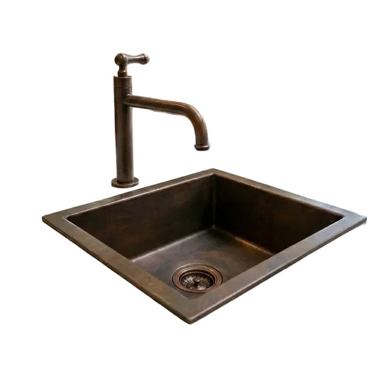 Undermount Aged Copper Kitchen Bar Sink Various Sizes - Brasska