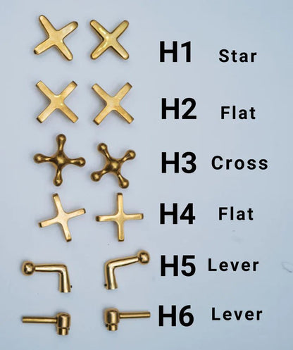 Unlacquered Brass 3 holes Faucet, Solid Brass Widespread Vanity Tap - Brasska