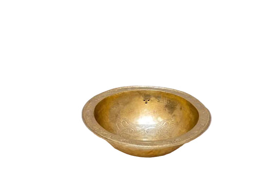 Unlacquered Brass Bathroom Sink – Hand Engraved Drop-In Vanity Basin - Brasska