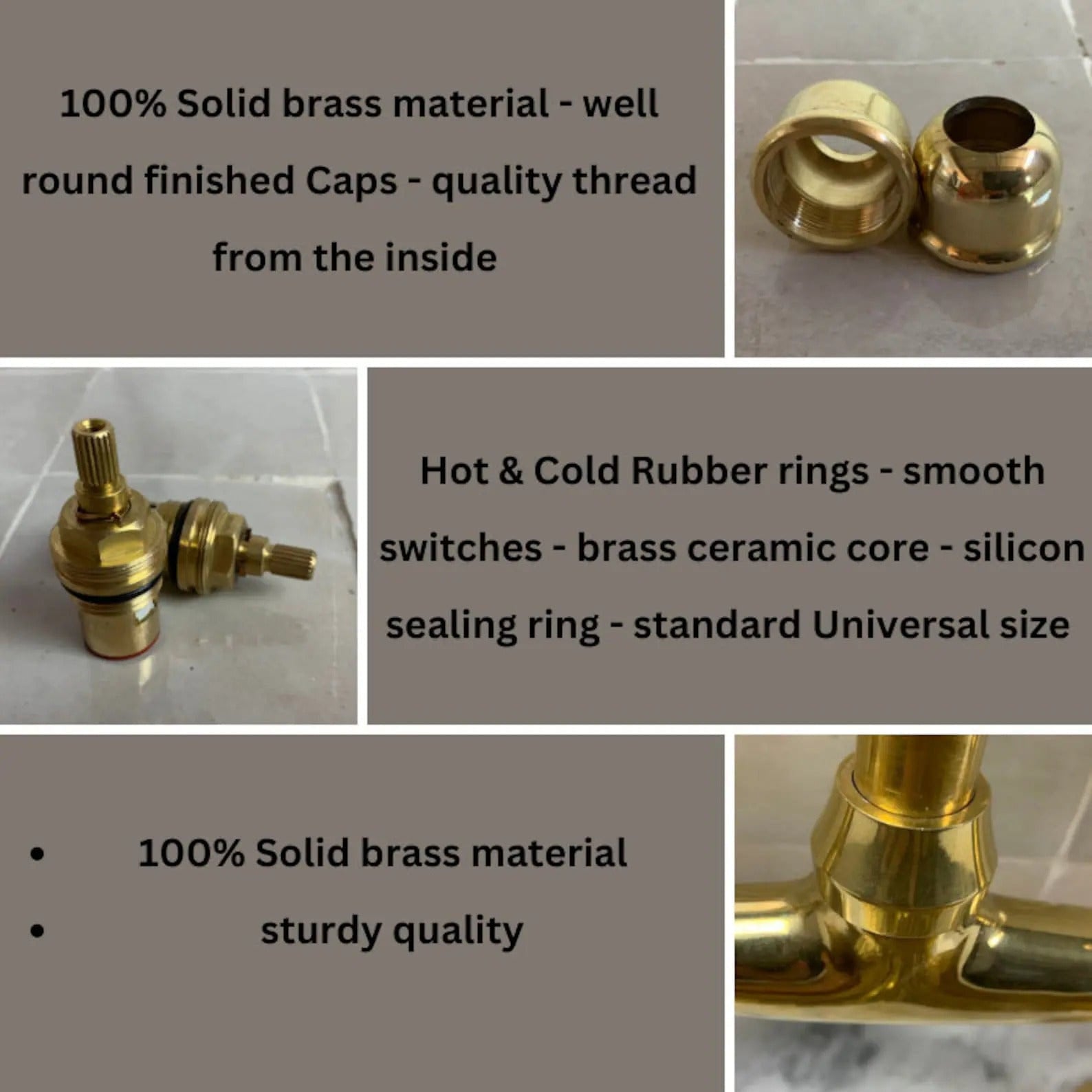 Unlacquered Brass Bathroom Tub Filler Faucet - Brasska