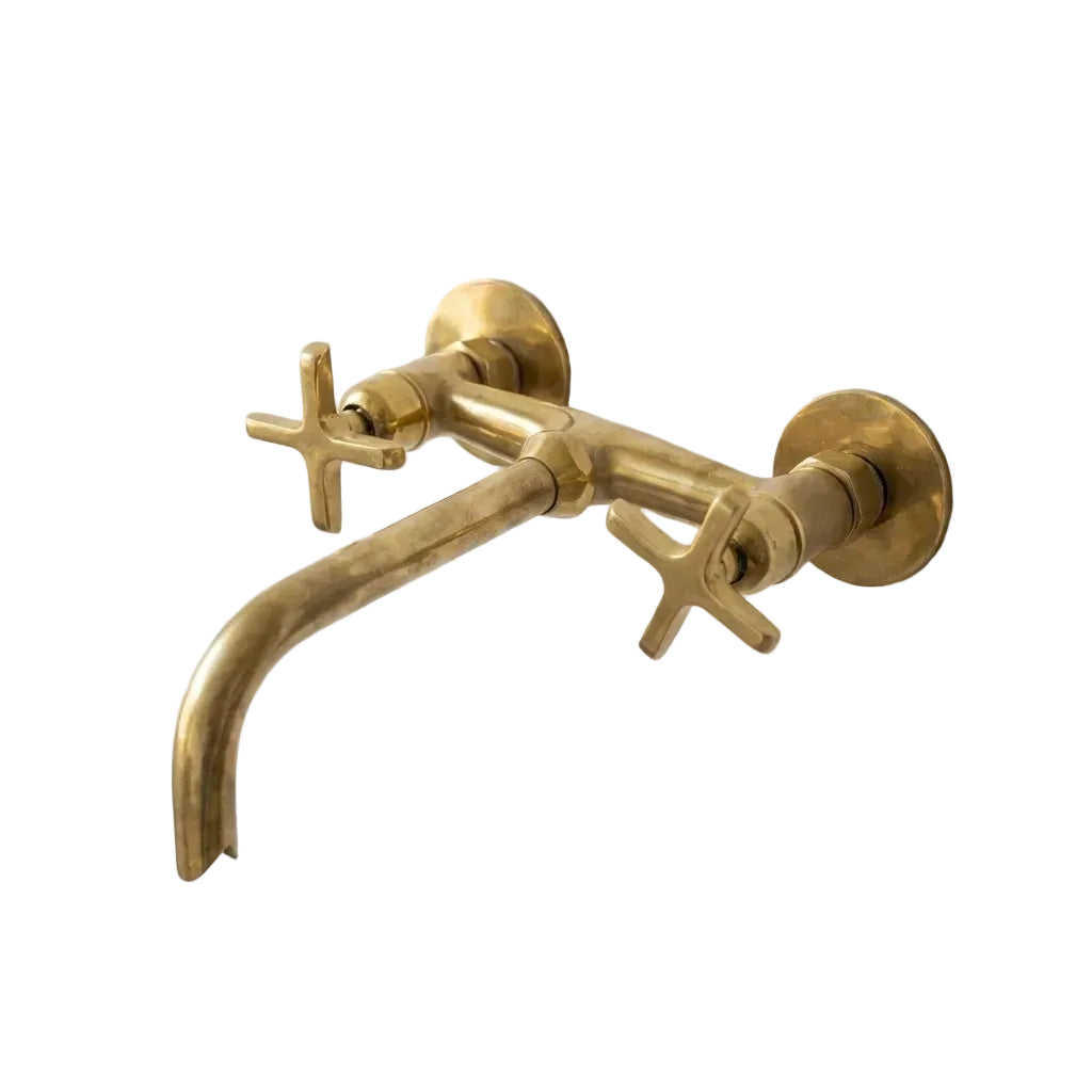Unlacquered Brass Bathroom Tub Filler Faucet - Brasska