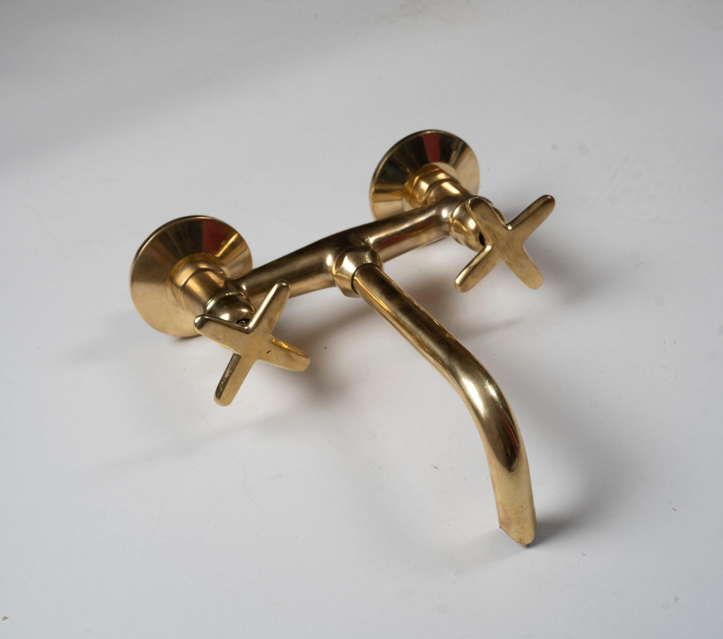 Unlacquered Brass Bathroom Tub Filler Faucet - Brasska