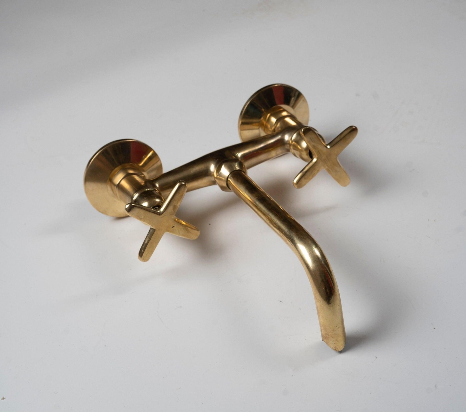 Unlacquered Brass Bathroom Tub Filler Faucet - Brasska
