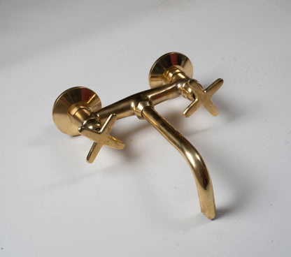 Unlacquered Brass Bathroom Tub Filler Faucet - Brasska
