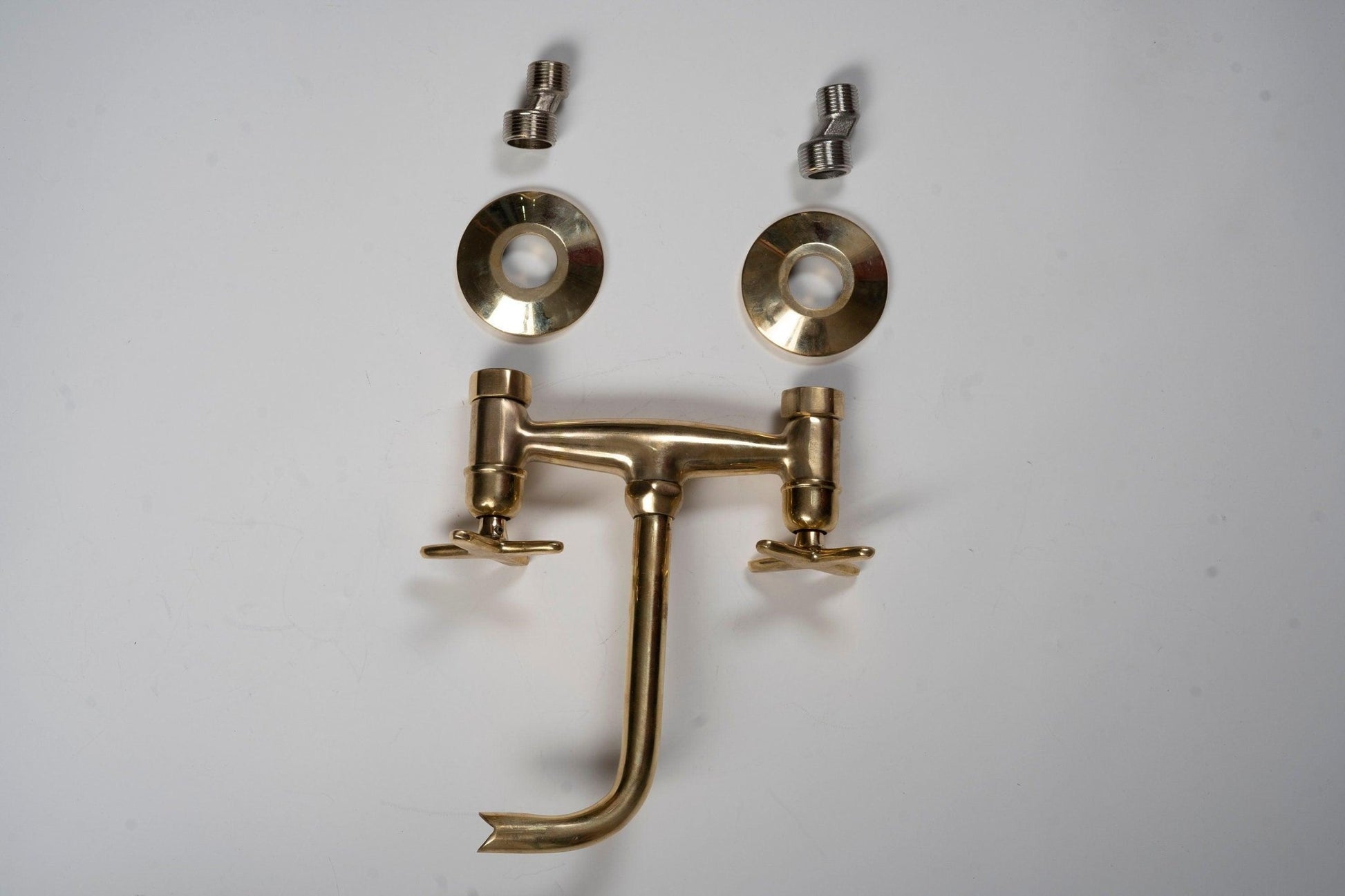 Unlacquered Brass Bathroom Tub Filler Faucet - Brasska