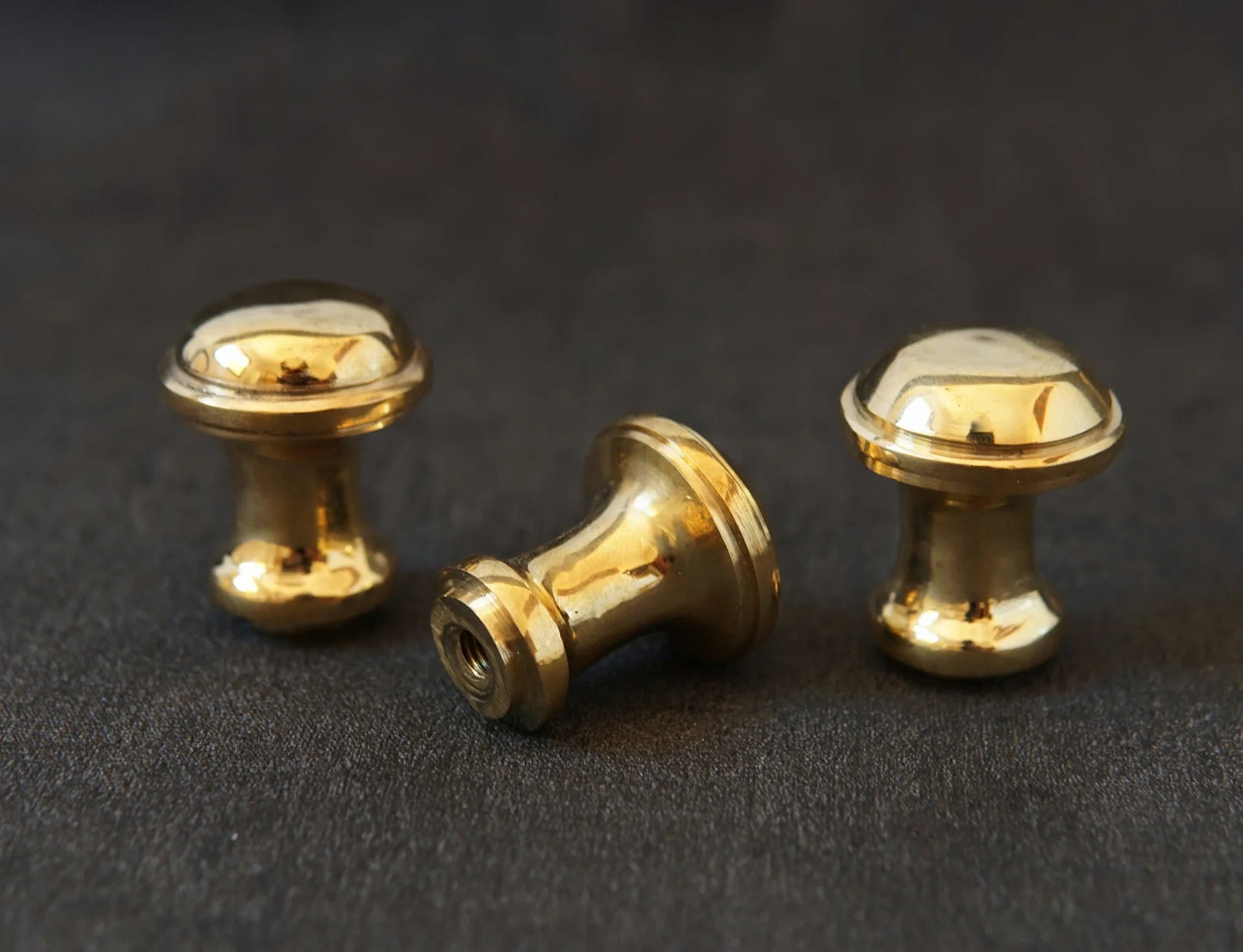 Unlacquered Brass Cabinet Knobs Antique Brass Round Vintage Knobs - Brasska