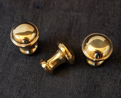 Unlacquered Brass Cabinet Knobs Antique Brass Round Vintage Knobs - Brasska