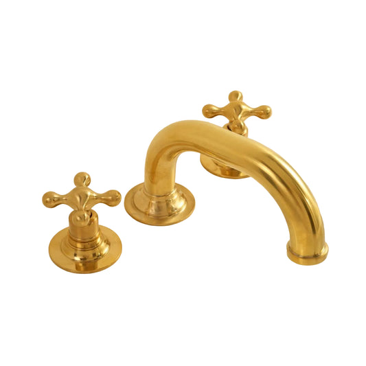 Unlacquered Brass Deck Mount Lavatory Faucet - Brasska
