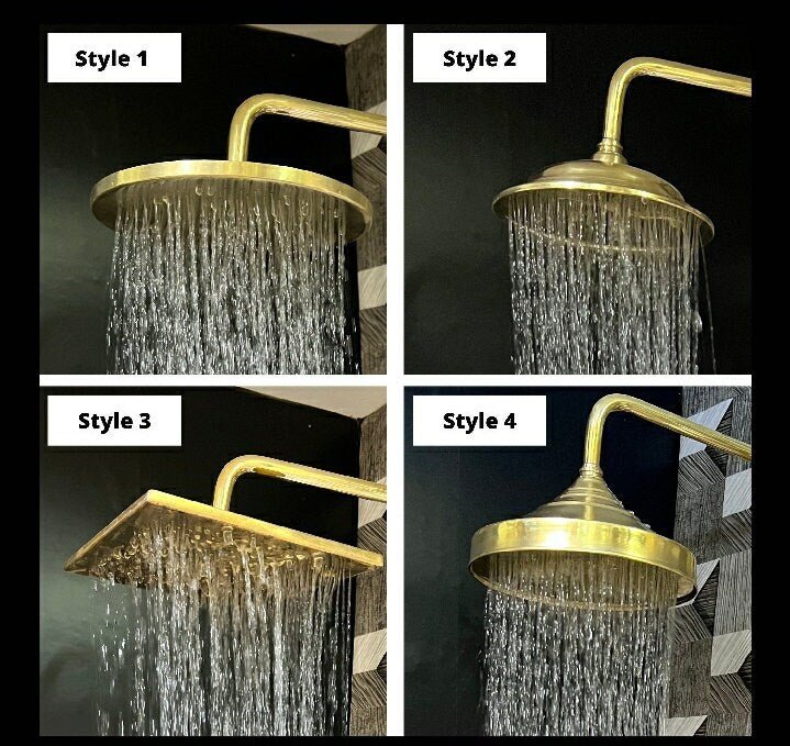Unlacquered Brass Exposed Shower System with Handheld Tub Faucet - Brasska