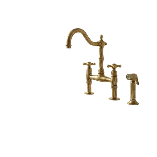 Unlacquered Brass Farmhouse Apron Front Kitchen Sink - Brasska