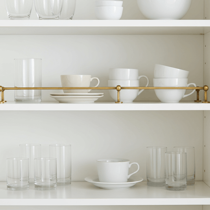 Unlacquered Brass Gallery Rail – Solid Brass Kitchen Shelf Safety Bar - Brasska