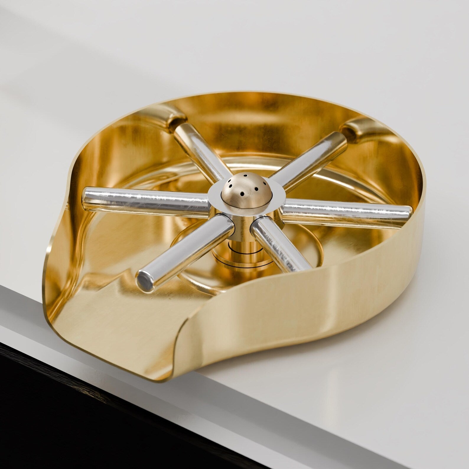 Unlacquered Brass Glass Rinser For Kitchen Sinks - Brasska