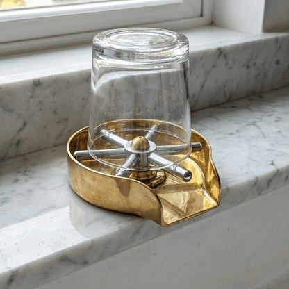 Unlacquered Brass Glass Rinser For Kitchen Sinks, Glass rinser for kitchen sink - Brasska
