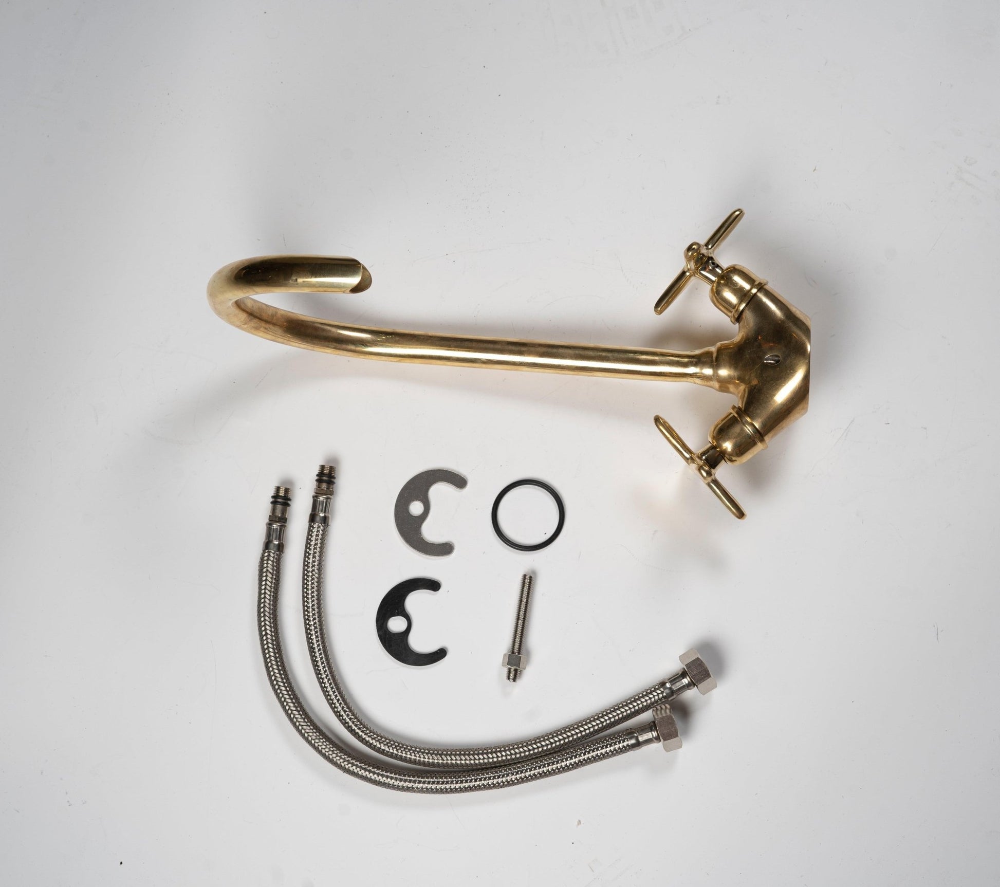Unlacquered Brass Gooseneck Bathroom Sink Faucet - Brasska