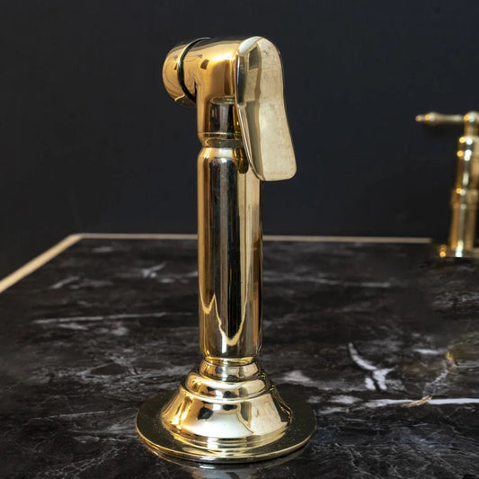 Unlacquered Brass kitchen side sprayer - Brasska