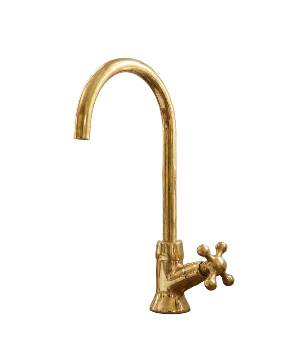 Unlacquered Brass Kitchen Water Dispenser – Solid Brass Drinking Tap - Brasska