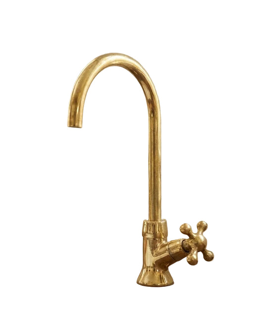 Unlacquered Brass Kitchen Water Dispenser – Solid Brass Drinking Tap - Brasska