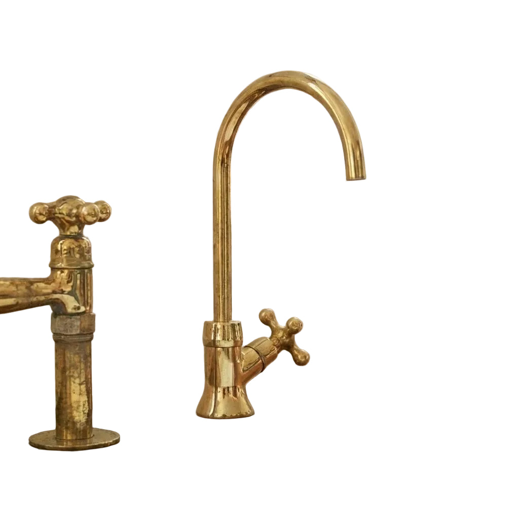 Unlacquered Brass Kitchen Water Dispenser – Solid Brass Drinking Tap - Brasska